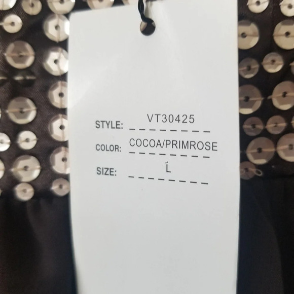 VERTIGO PARIS Brown Sequin Mini Dress Size L NWT - Picture 10 of 10